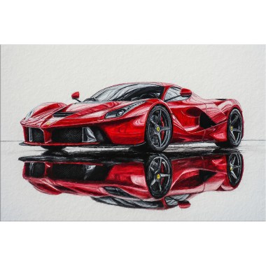 Schilderij Ferrari rood